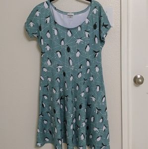 Ice skating penguins winter holiday dress